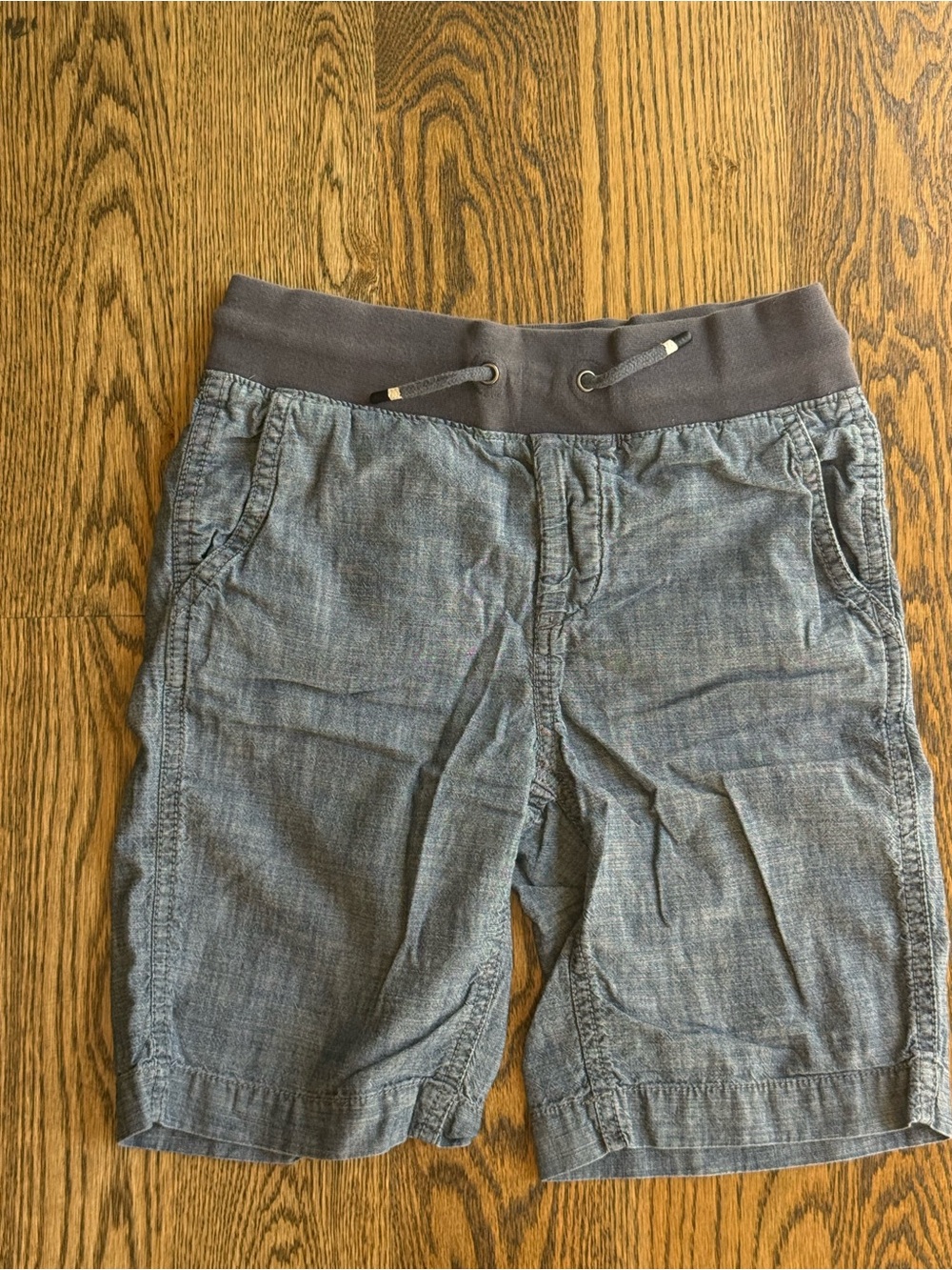 GAP Boys Gray Chambray Light Denim Drawstring Shorts